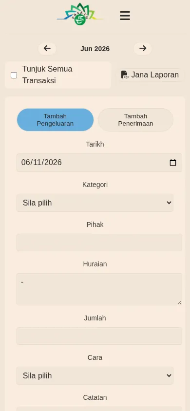 Ledger transaction table