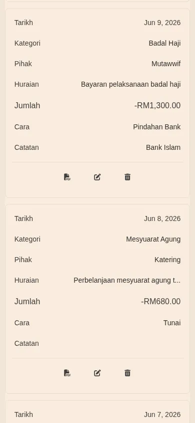 Recording an income or expense